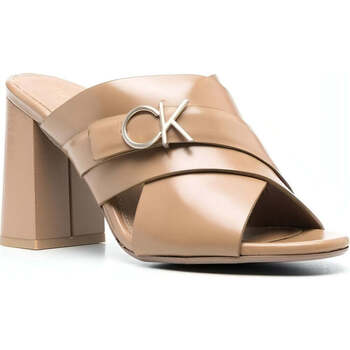 Chaussures Femme Sandales sport Calvin Klein JEANS mois x slide sandal 85 w/hw Beige