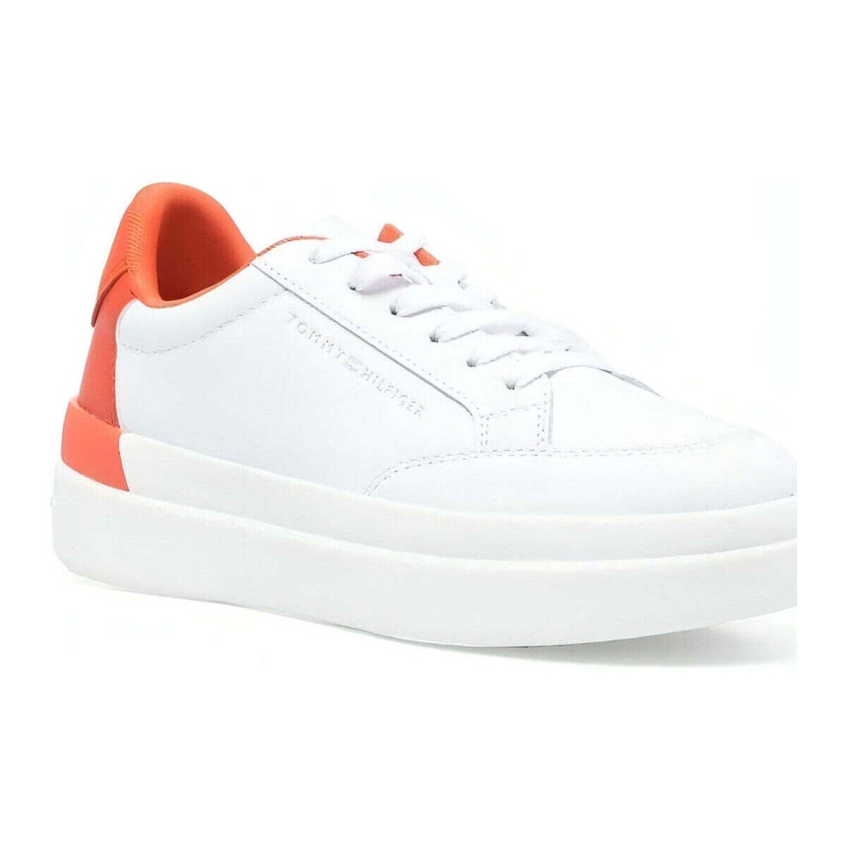 Chaussures Femme Baskets basses Tommy Hilfiger feminine sneaker with pop Blanc