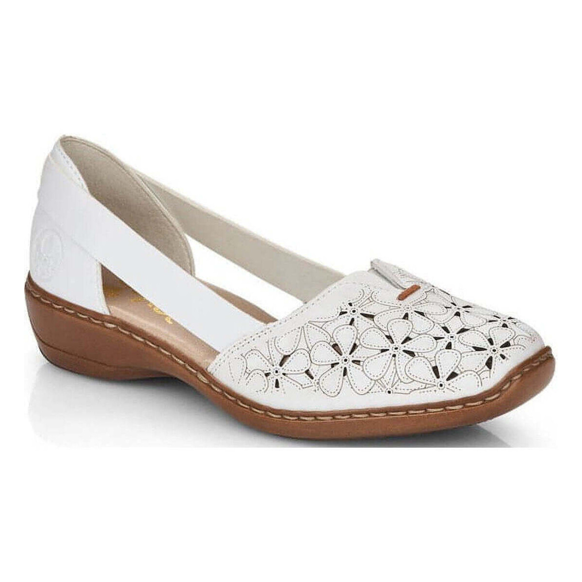 Chaussures Femme Sandales sport Rieker white casual part-open sandals Blanc