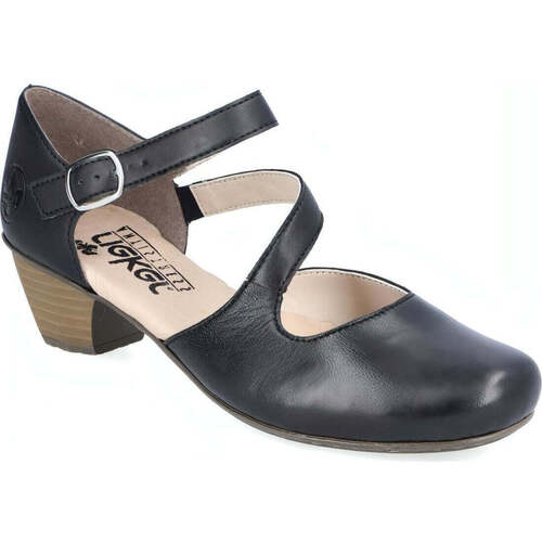 Chaussures Femme Sandales sport Rieker black casual part-open sandals Noir