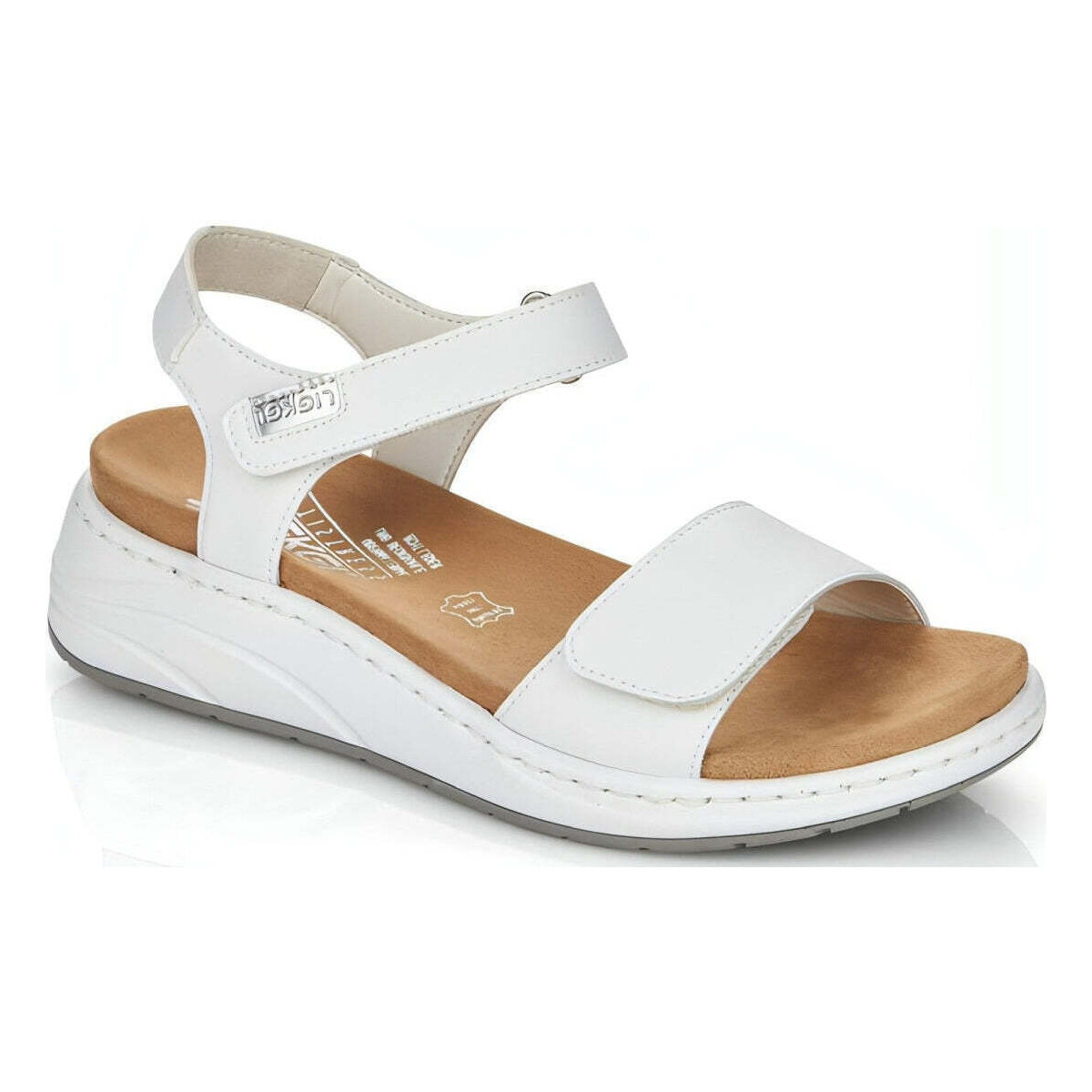 Chaussures Femme Sandales sport Rieker white casual open sandals Blanc