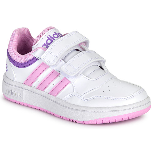 Adidas Sportswear HOOPS 3.0 CF C Blanc / Rose - Livraison Gratuite |  Spartoo ! - Chaussures Baskets basses Enfant 30,39 €