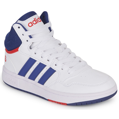 Adidas Sportswear HOOPS MID 3.0 K Blanc / Bleu / Rouge - Livraison Gratuite  | Spartoo ! - Chaussures Basket montante Enfant 45,00 €