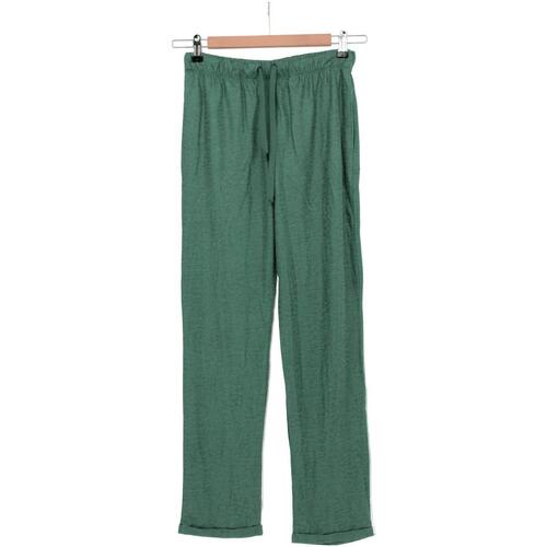 Vêtements Femme Pantalons Majestic Filatures Pantalon droit en lin Vert