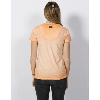 Von Dutch Vd tee shirt mc effet use print devant contraste Orange