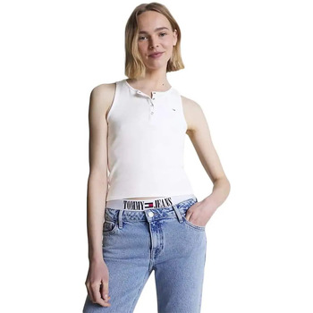 Vêtements Femme Débardeurs / T-shirts sans manche Tommy Jeans Little flag logo Blanc