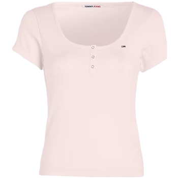 Vêtements Femme T-shirts manches courtes Tommy Jeans Essential côtelé Rose
