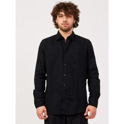 Vêtements Homme Chemises manches longues BOSS Chemise noire à manches longues en coton Noir