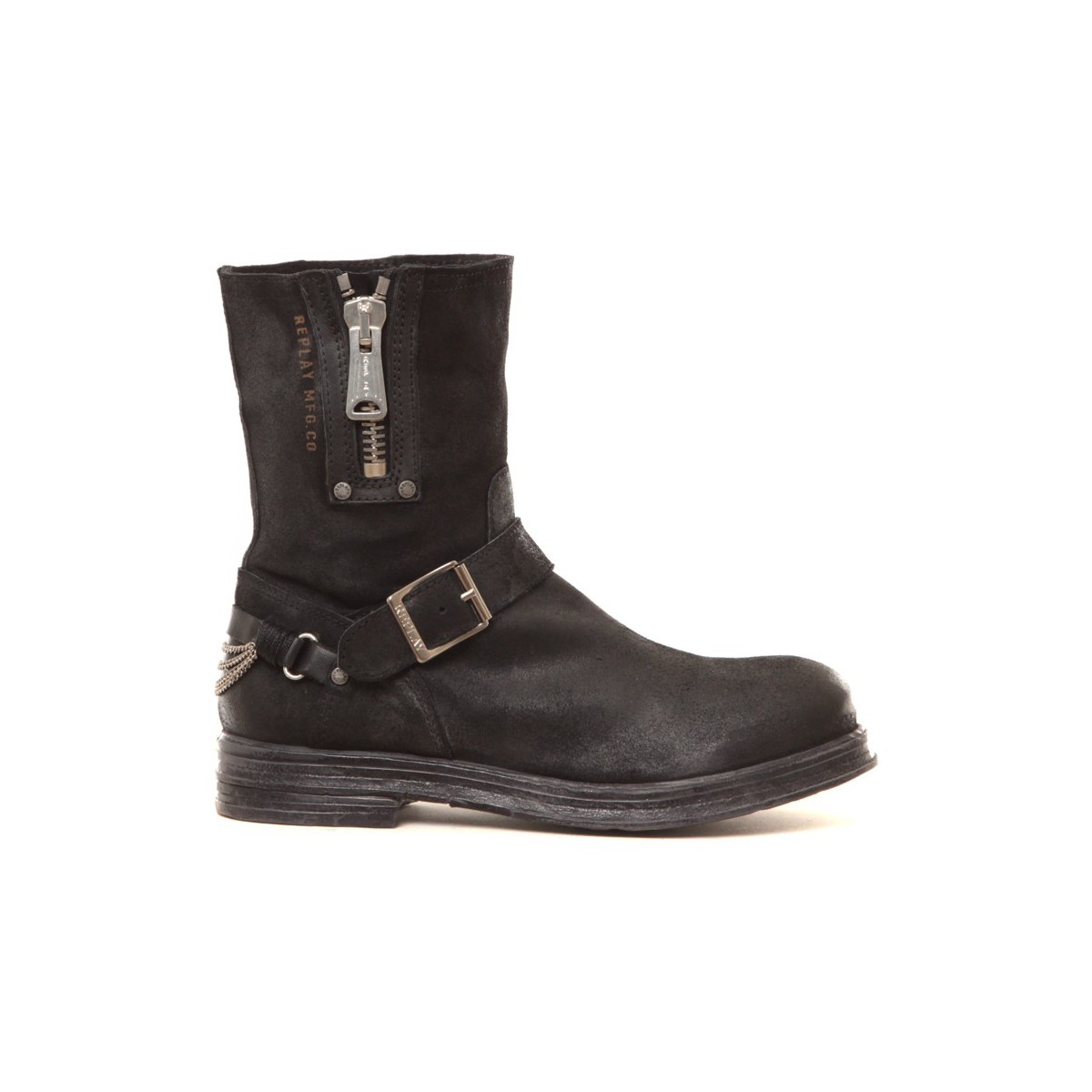 Chaussures Femme Boots Replay Bottines en cuir Ecle noir Noir