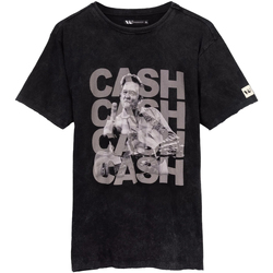 Vêtements T-shirts manches longues Johnny Cash NS7161 Noir