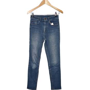 jeans h&m  jean droit femme  34 - t0 - xs bleu 