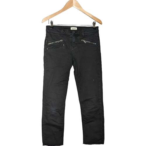 Vêtements Femme Pantalons Pantalon Droit En Coton 34 - T0 - XS Noir