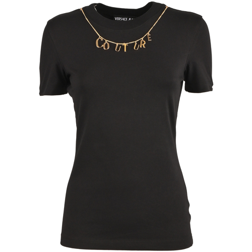 Vêtements Femme T-shirts manches courtes Versace Jeans Couture 74hahe05cj02e-899 Noir