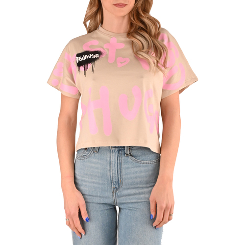 Vêtements Femme T-shirts manches courtes Disclaimer 22eds51684-safari Rose