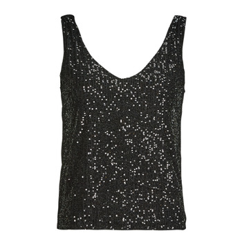Vêtements Femme T-shirts manches courtes Only ONLANA S/L V-NECK SEQUINS TOP JRS Noir