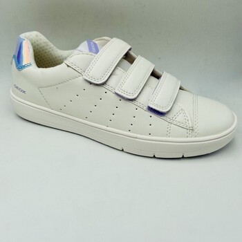 Chaussures Fille Baskets mode Geox BASKET TRIPLE VELCROS Blanc