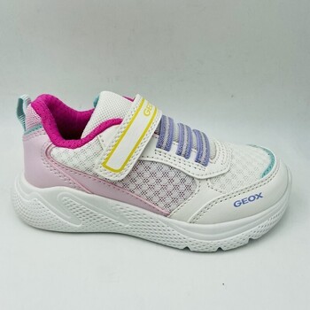 Chaussures Fille Baskets mode Geox BASKET VELCROS VELCROS LACET Blanc