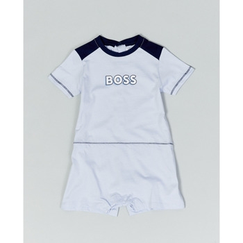 Vêtements Garçon Ensembles de survêtement BOSS Combinaison bébé avec fermeture au dos et logo Bleu