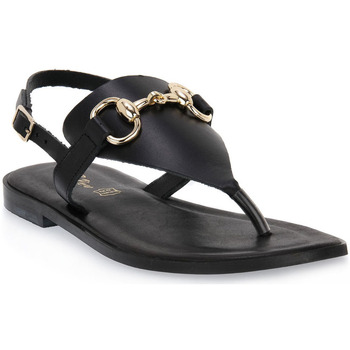 Chaussures Femme Sandales et Nu-pieds S.piero BLACK FLAT SANDAL Noir