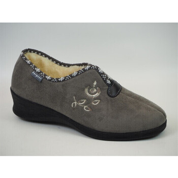 Chaussures Femme Chaussons Fargeot lowell pantoufle compensée fourée femme gris Gris