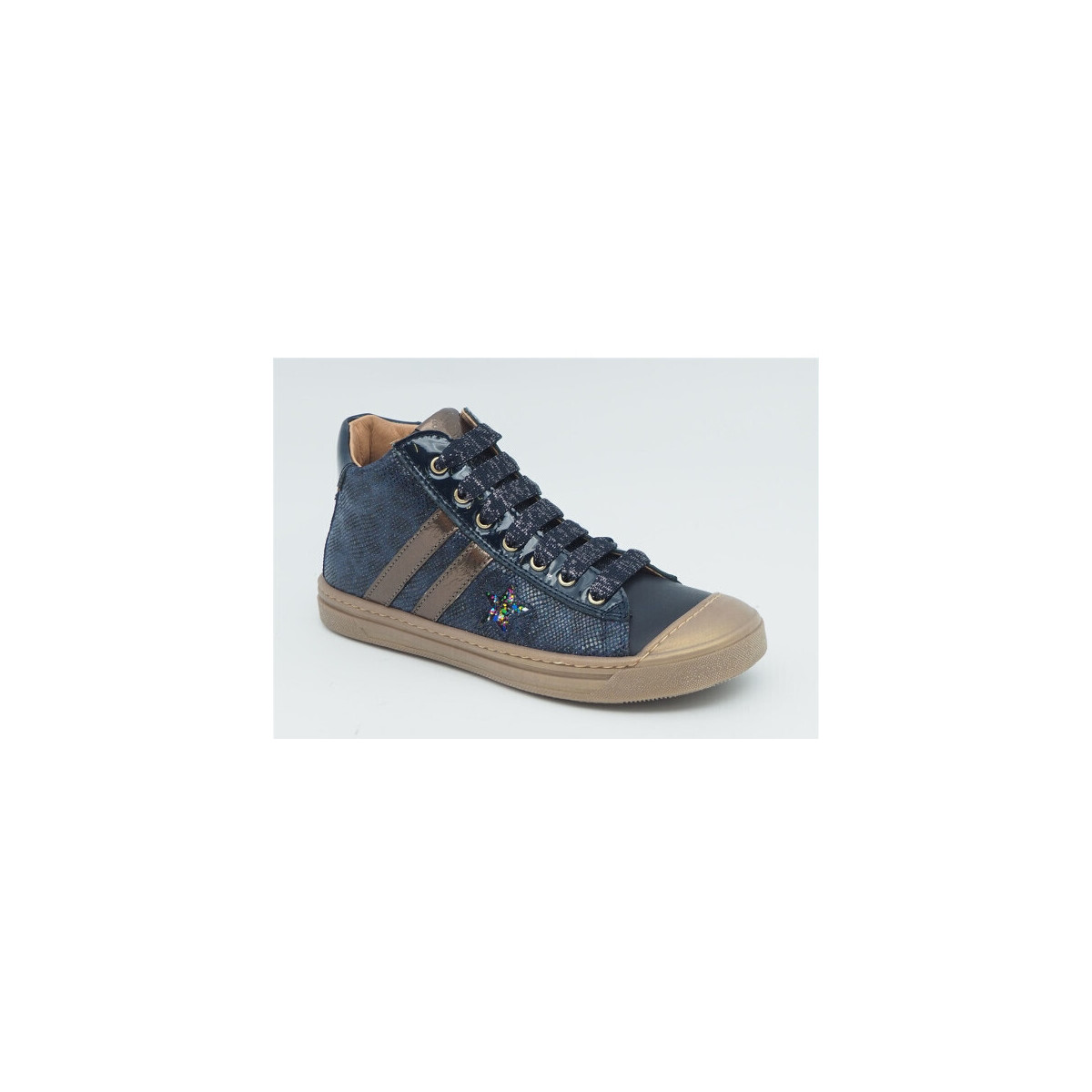 Chaussures Fille Boots Romagnoli safari boots junior à lacet zippée Bleu