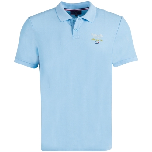 Vêtements Homme T-shirts & Polos CARAMEL & CIE Polo Racing High  Ref 60509 Bleu Ciel Bleu