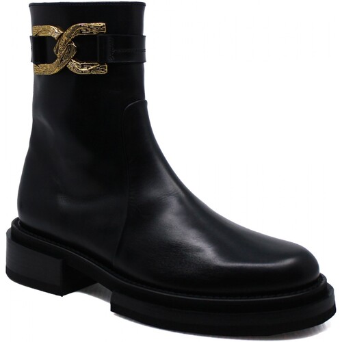 Pertini Femme Pertini bottines avec boucle dorée en cuir Noir - Chaussures  Boot Femme 251,30 €