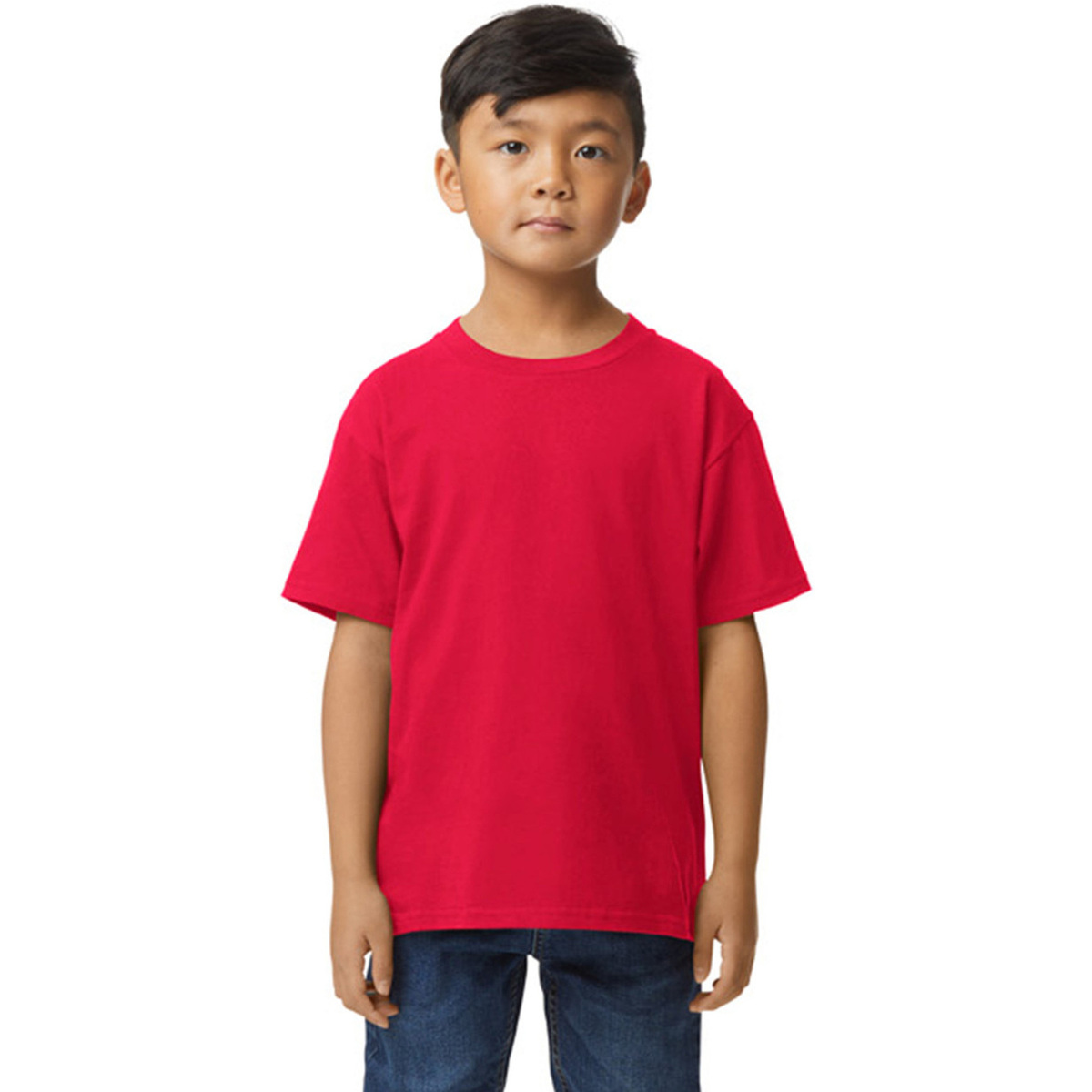 Vêtements Enfant T-shirts manches longues Gildan Softstyle Rouge