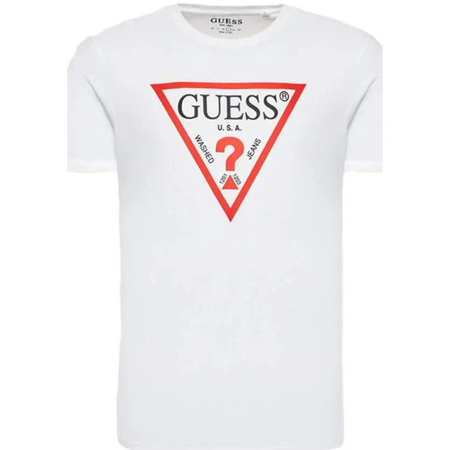 Vêtements Homme T-shirts manches courtes Guess BSC CLSC Tri Logo Blanc