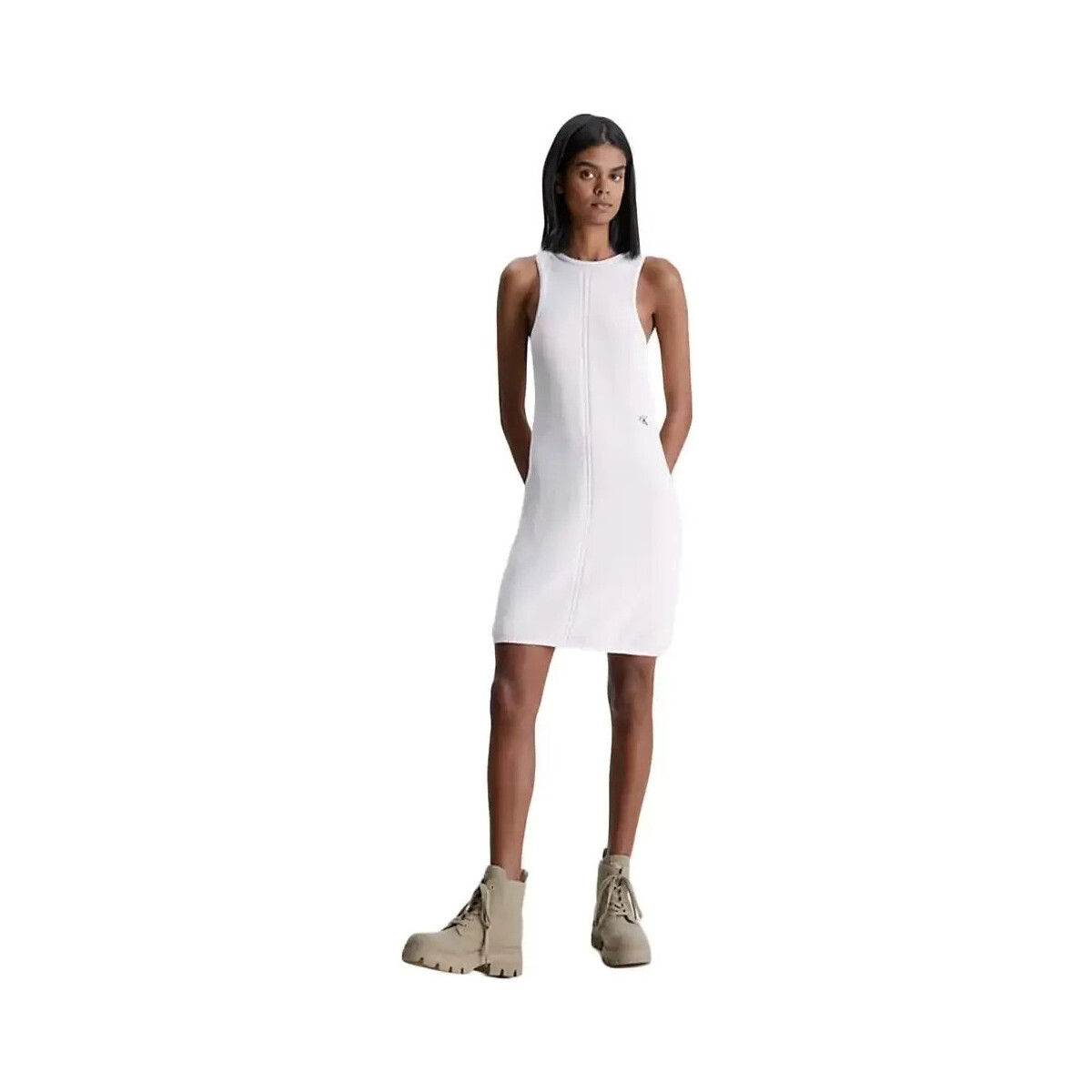 Vêtements Femme Robes Calvin Klein Jeans maille Blanc