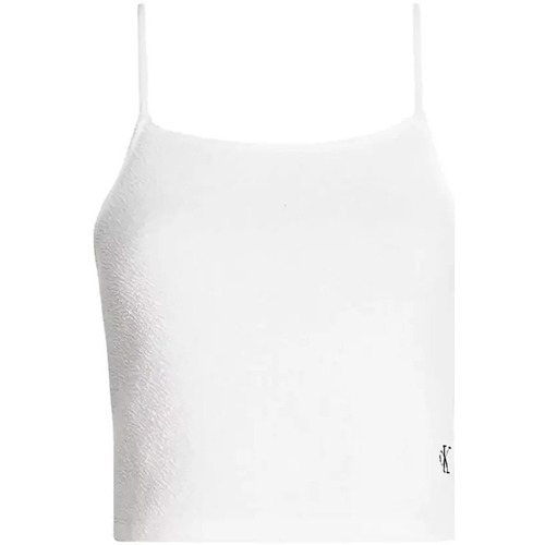 Vêtements Femme Tecnologias Calvin klein Monogram Logo Short Sleeve T-Shirt Calvin Klein Jeans Crop Top Blanc