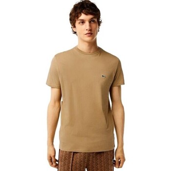 Vêtements Homme T-shirts manches courtes Lacoste CAMISETA BEIGE HOMBRE   ALGODON PIMA TH6709 Beige
