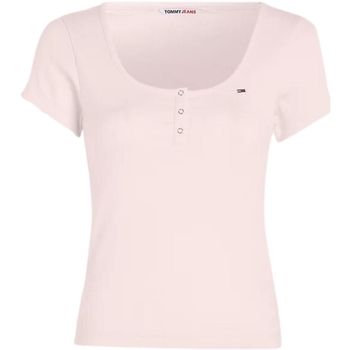 Vêtements Femme T-shirts & Polos Tommy Jeans T shirt femme  Ref 60241 Rose Rose