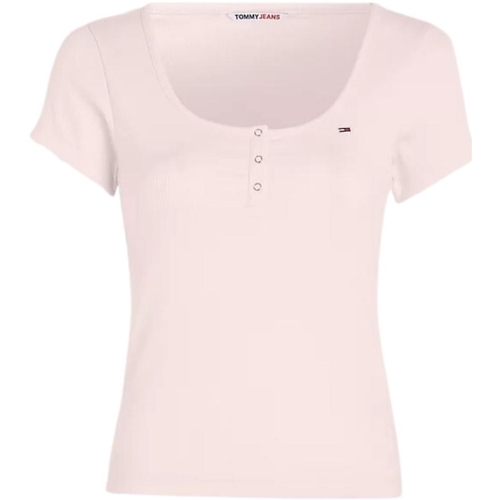 Vêtements Femme T-shirts & Polos Tommy Jeans T shirt femme  Ref 60241 Rose Rose