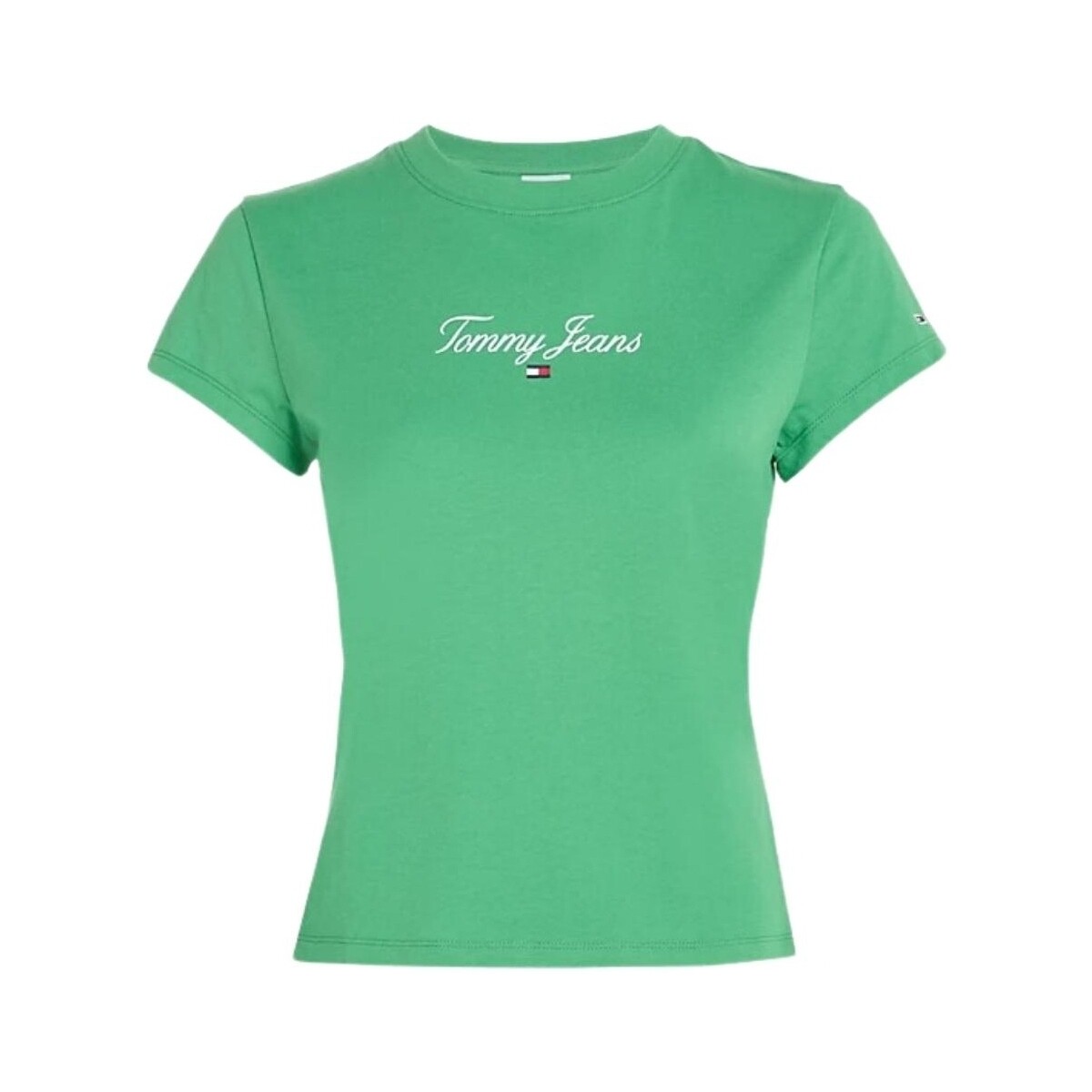 Vêtements Femme T-shirts & Polos Tommy Jeans T shirt femme  Ref 60244 Vert Vert