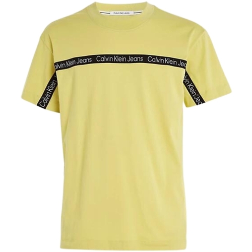 Vêtements Homme T-shirts & Polos Calvin Klein Jeans T shirt homme  Ref 60273 KCQ Jaune Jaune