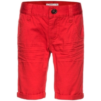 Vêtements Enfant Shorts / Bermudas Name it NITISAK TWILL SLIM LONGSHORT NMT CAMP Rouge