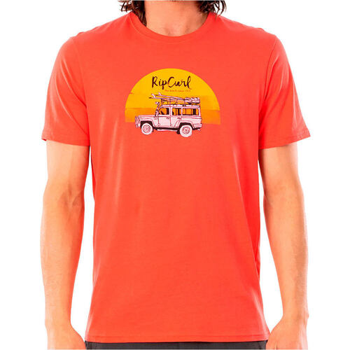 Vêtements Homme Polos manches courtes Rip Curl ENDLESS SEARCH TEE Rouge