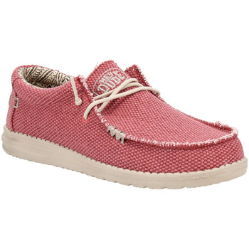 chaussures bateau hey dude  wally braided red 