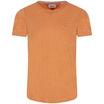 Vêtements Homme T-shirts manches courtes navy Tommy Jeans Jaspe flag logo Orange