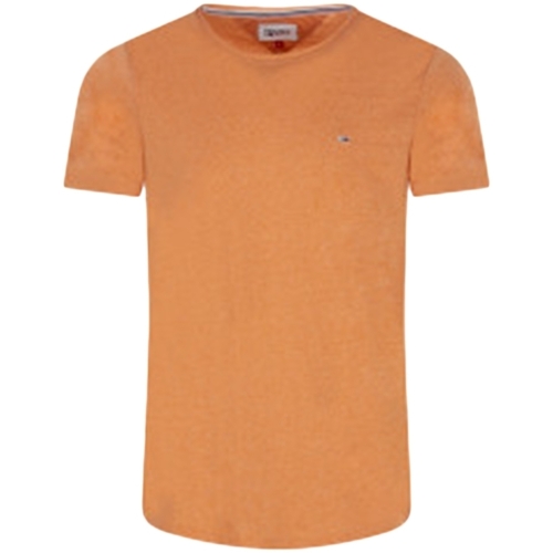 Vêtements Homme T-shirts manches courtes navy Tommy Jeans Jaspe flag logo Orange