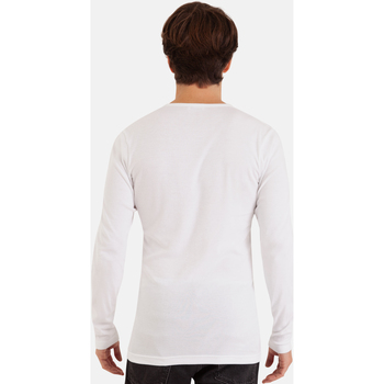 Eminence Tee-shirt col V manches longues homme Pur coton Blanc
