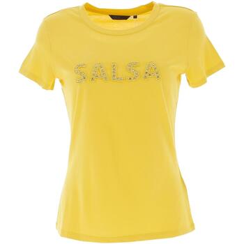 Vêtements Femme Contrast-button V-neck Rib Salsa Sequin logo detail t-shirt Jaune