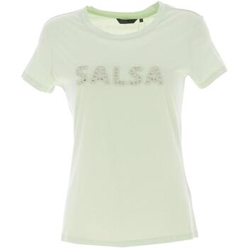 Vêtements Femme T-shirts manches courtes Salsa Sequin logo detail t-shirt Vert