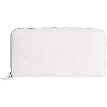 Sacs Femme Portefeuilles Calvin Klein Jeans Zippé logo relief Blanc