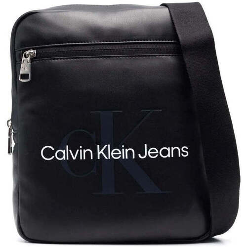 Sacs Homme side-slit ribbed-knit dress Calvin Klein Jeans monogram soft reporter22 Noir