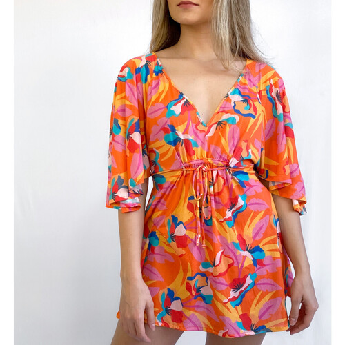 Vêtements Femme Robes courtes Nouveautés de cette semaine New Perspective Orange Bloom Multicolore