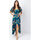 Vêtements Femme Robes Coton Du Monde longue SAKURA bohème imprimé fleurs tropicales Bleu