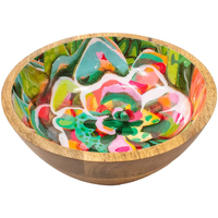 LA MODE RESPONSABLE Vides poches Enesco Grande coupelle en bois ronde Fleur - Allen Designs Multicolore