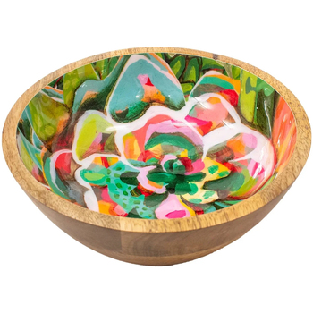 Maison & Déco Vides poches Enesco Grande coupelle en bois ronde Fleur - Allen Designs Multicolore